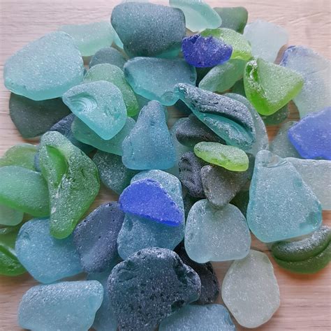 Genuine Sea Glass By Weight 1 Lb Aqua Blue Teal Sea Foam Etsy