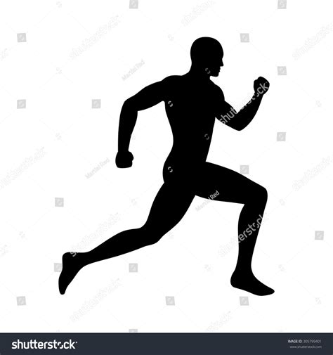 running man isolated vector silhouette sprinting runner
