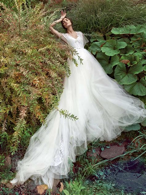 Butterfly Sleeved A Line Wedding Dress With Bustier Bodice