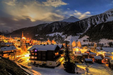 Winter Village In Switzerland