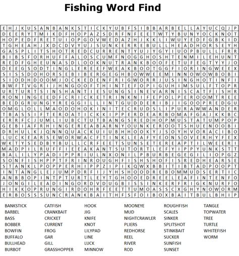 Word Search Printable Difficult