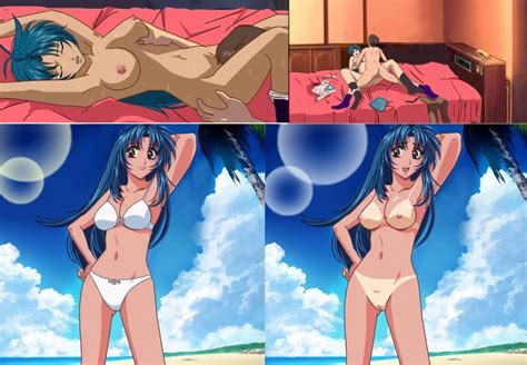 Chidori Kaname Full Metal Panic Nude Filter Third Party Edit Blue Hair Breasts Large