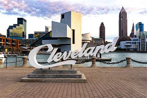Cleveland Script Sign North Coast Harbor Amazing America
