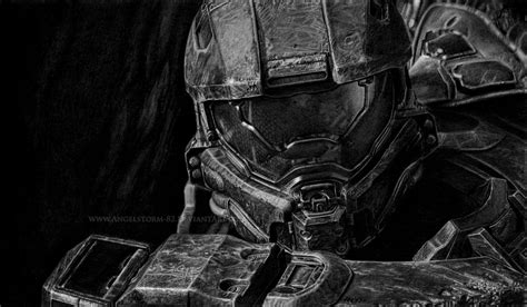 Traditional Fan Art Halo 4 The Master Chief By Angelstorm Halo
