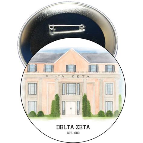 Delta Zeta Sorority House Button Playalday
