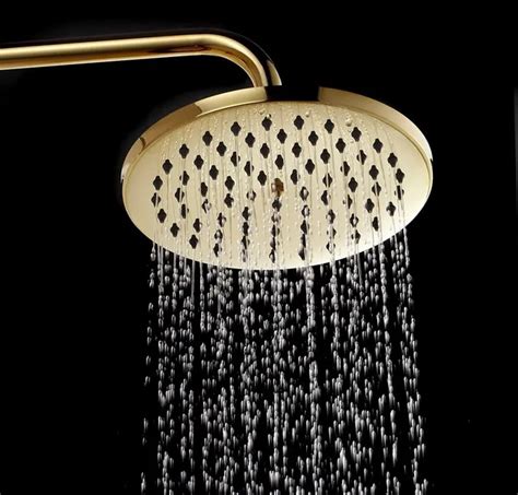 Luxury Golden Brass 8 Inch Round Bathroom Rainfall Shower Heads Csh046 In Shower Heads From Home