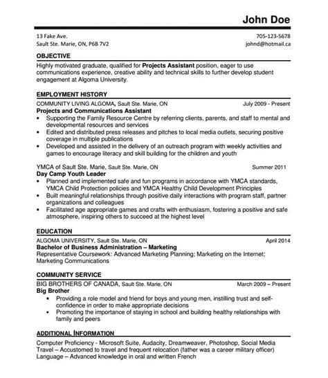 Canadian Resume Model Resume Template