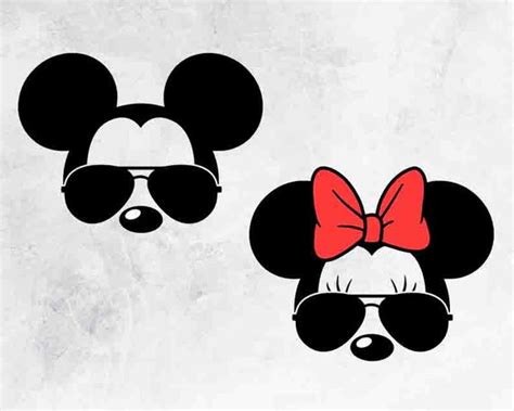 Mickey Minnie Mouse Glasses Sunglasses Ears Head Bow Svg Etsy
