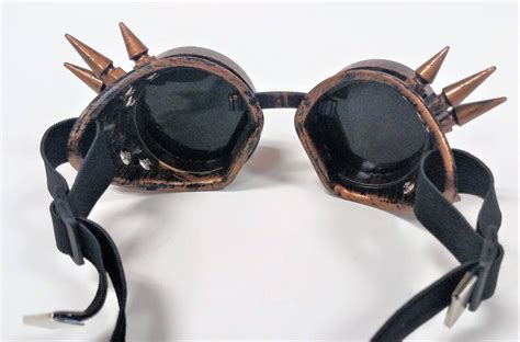 brass spiked steampunk goth goggles etsy