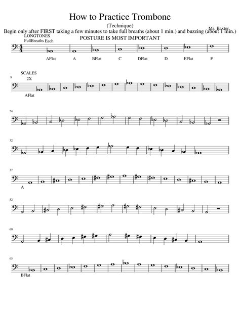 How To Practice Trombone Sheet Music For Piano Solo