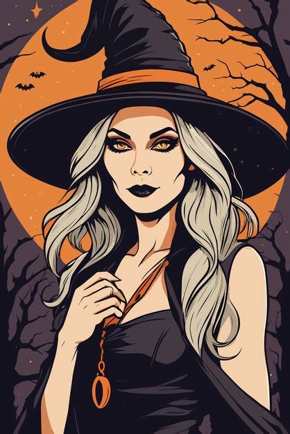 Premium Vector Halloween Witch Vector Art Illustration