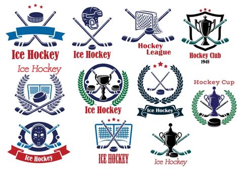 Ice Hockey Emblems And Symbol Set Stock Vector Image By ©seamartini