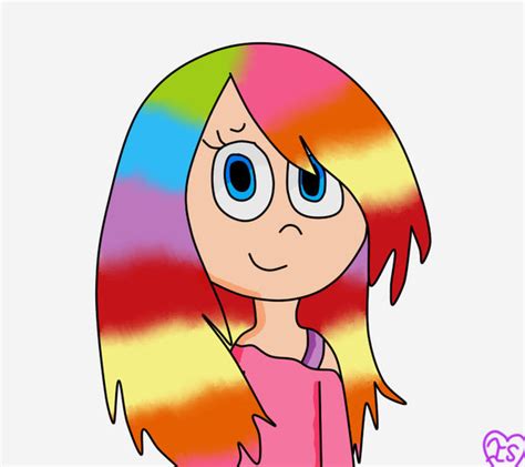 Rainbow Haired Girl By Imaginationstudios8 On Deviantart