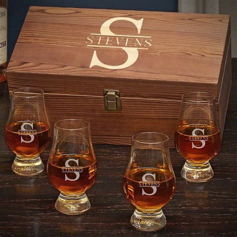 Glencairn Whiskey Glasses With Lids Set Of 4 Personalized Oakmont