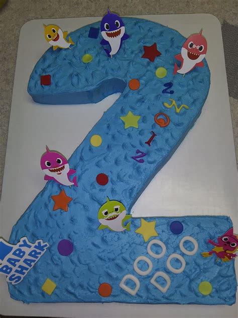 Baby Shark Number 2 Cakes Baby Shark Shark Cake