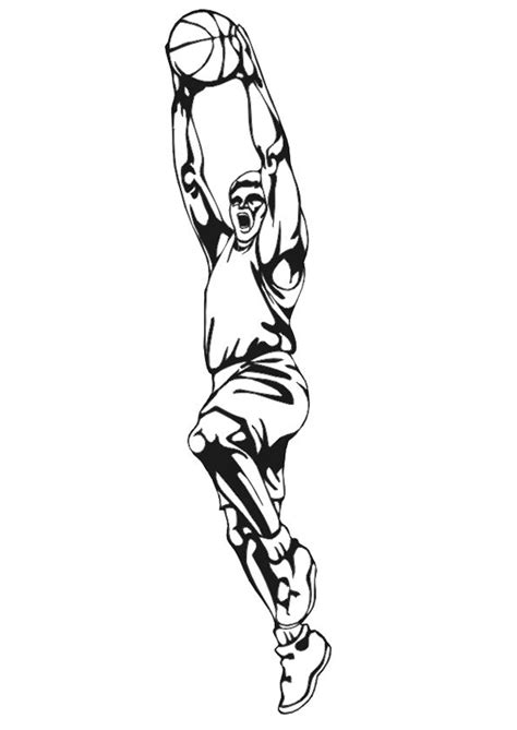 Basketball Player Dunking Coloring Pages Basketball Player Coloring