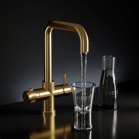 filtrata 101 brushed gold 4 in 1 boiling water kitchen tap lusso