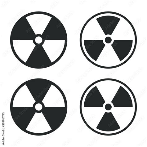 Radioactive Symbol Icon Set Nuclear Radiation Warning Sign Collection