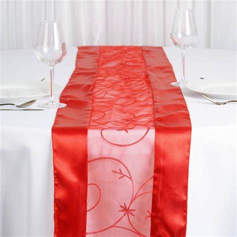Red Embroidered Table Runner Add A Dash Of Elegant Sophistication