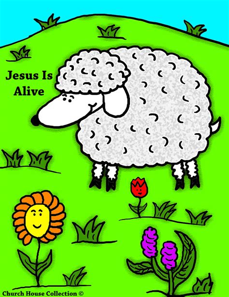 Church House Collection Blog Easter Sheep Jesus Is Alive Coloring Page