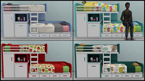 Download Sims 4 Pose Toddler Twin Bunk Beds Kids Furniture Sims 4