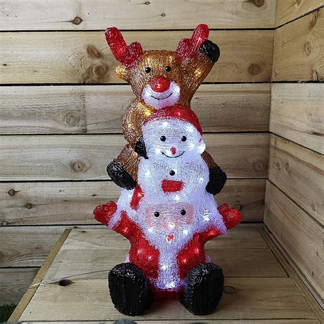See more ideas about christmas reindeer, reindeer, christmas crafts. Snowtime 59cm Indoor Outdoor Santa Snowman Reindeer Tower ...