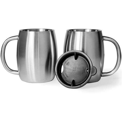 2 Pack Stainless Steel Double Wall Mugs