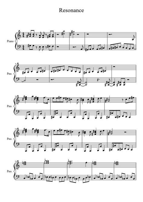 Keyboard, synth, organ, flute, violin, tuba or other. Resonance(Soul Eater Opening 1) | Sheet music, Learn music ...