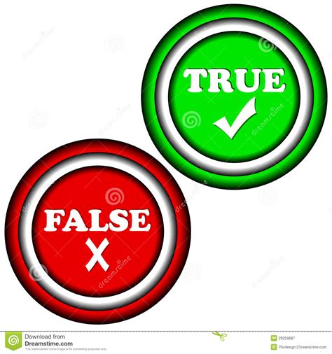 Buttons True And False Stock Vector Illustration Of