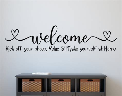 Welcome Wall Decal Guest Room Welcome Sticker Kick Off Shoes Relax