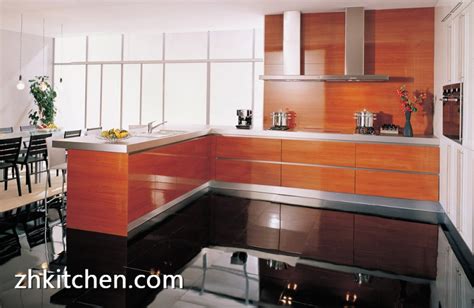High Gloss Wood Grain Complete Kitchen Cabinet