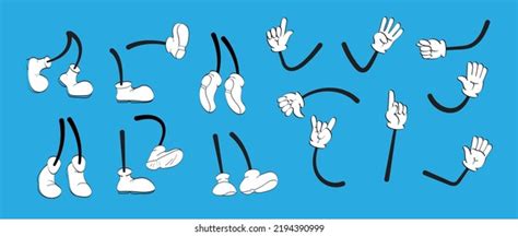 Cartoon Legs Hands Legs Boots Gloved Stock Vector Royalty Free