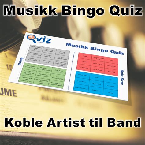 Koble Artist Til Band Musikk Bingo Quiz 30 100 Bingo Brett Qviz
