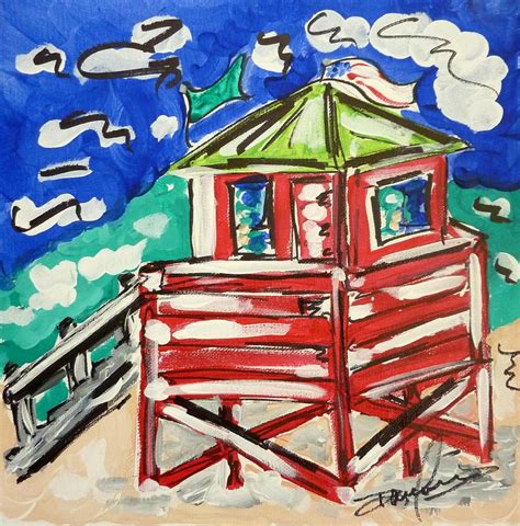 Siesta Key Beach Lifeguard 2 Painting By Daran Schaner