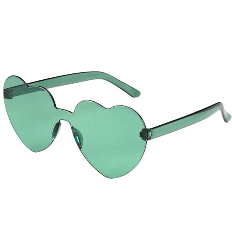 Love Heart Shape Sunglasses Clear Lens Rimless Festival Glasses Dress Party Au Ebay