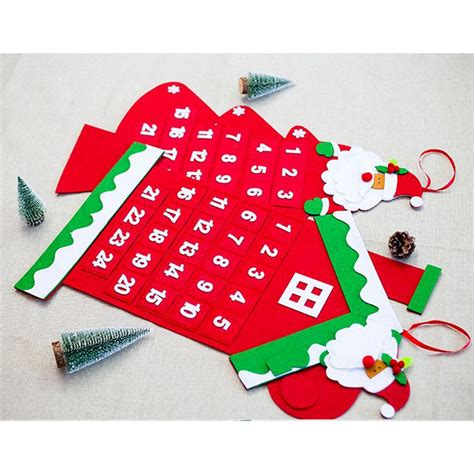 Buy Christmas Tree Advent Calendar Felt Fabric Holiday Countdown