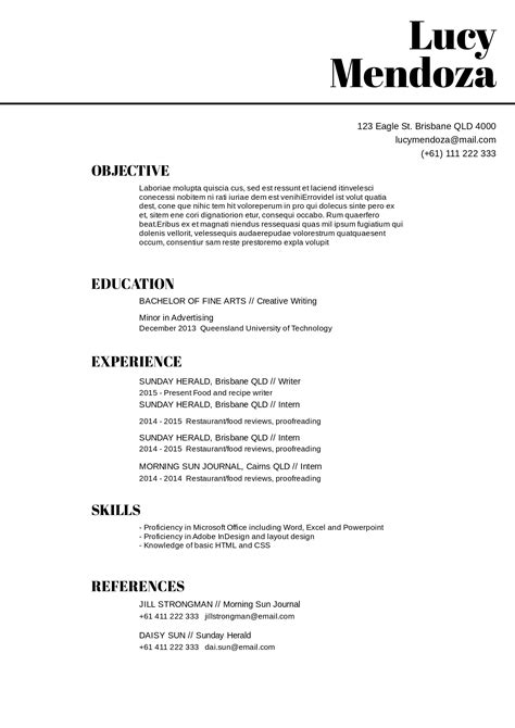Free Resume Examples To Print Resumea Gambaran