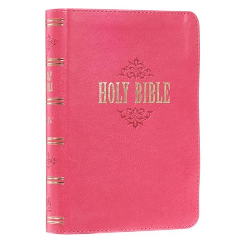 Pink Faux Leather Large Print Compact King James Version Bible Kjv
