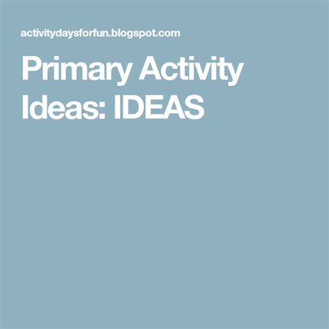 Primary Activity Ideas Ideas Primary Activities Holy Ghost Activity