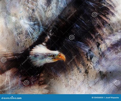 Pintura Hermosa De águilas En Un Fondo Abstracto Stock De Ilustración