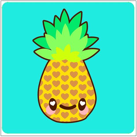 Cartoon Cute Pineapple Drawing Easy Drawings Doodle Drawings Colorful
