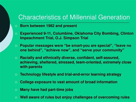 Millennials Characteristics