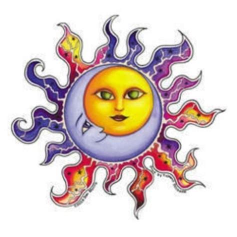 Dan Morris 1 Celestial Smiling Crescent Moon And Sanguine Sun Decal Sticker 4 75 Moon Stars
