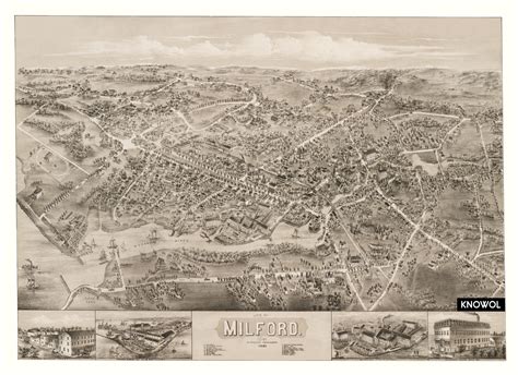 Beautiful Vintage Map Of Milford Ct From Knowol