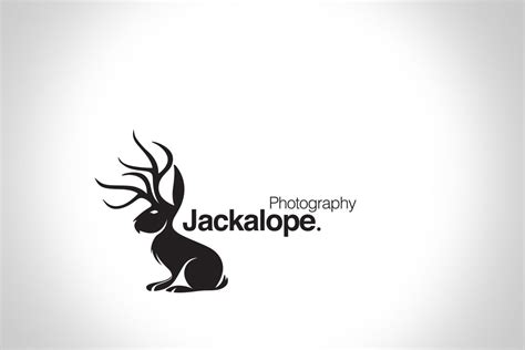 Photography Jackalope Logo Design Black And White Nuevas