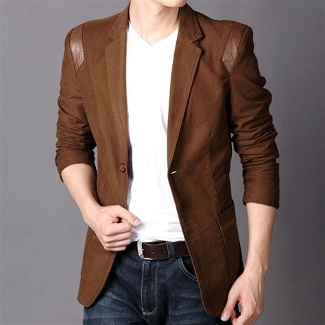 Hot New Spring And Autumn Mens Clothing Casual Slim Fit Blazer Leather