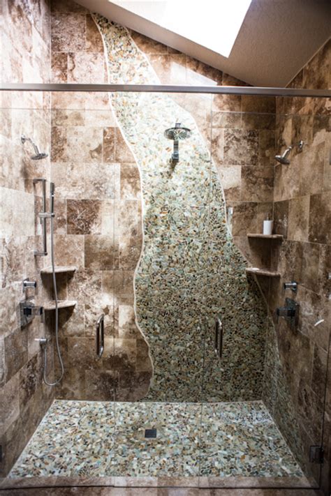 Waterfall Shower Luxury Tile Shower Bathroom Remodel Shower Rustic