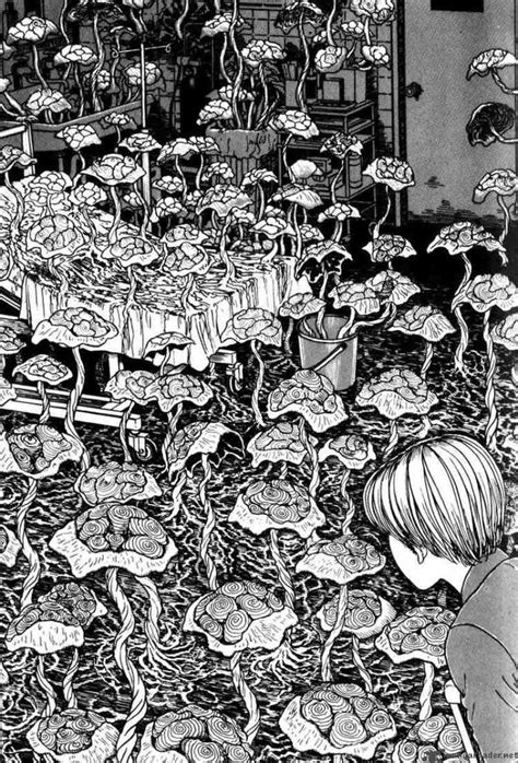 Uzumaki Mushrooms Junji Ito Japanese Horror Manga Art