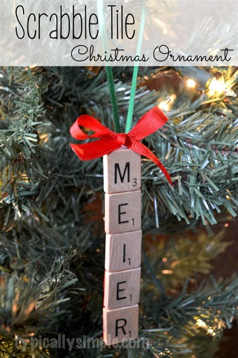 Scrabble Tile Christmas Ornament Typically Simple