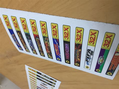 Sega Genesis 32x Sticker End Labels For All 34 Custom Cartridge Game